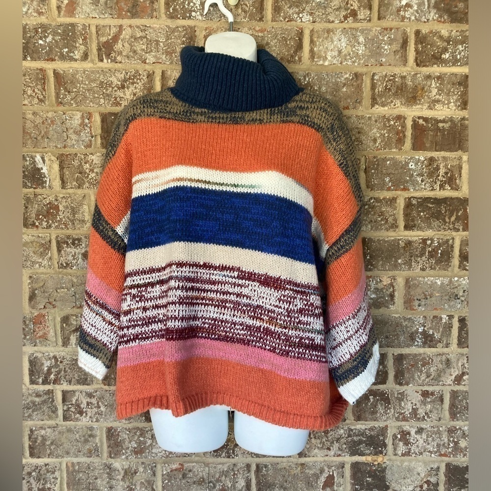 Knox Rose Color Block Chunky Rolled Collar Flared Sleeve XXL New With Tags